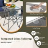 Tangkula 3-Piece Patio Furniture Set PE Wicker Conversation Bistro Set w/ A Tempered Glass Table - 4 of 4