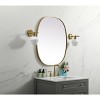 Elegant Lighting 30x36 Inch Oval Mirror, Brass Frame – Ideal for Transitional Style Bathrooms or Halls - 3 of 4