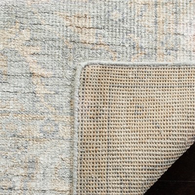 Hand-Knotted Artisan Light Blue Wool 4' x 6' Rectangular Rug