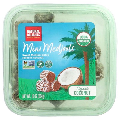 Natural Delights, Organic Mini Medjools, Coconut, 10 oz