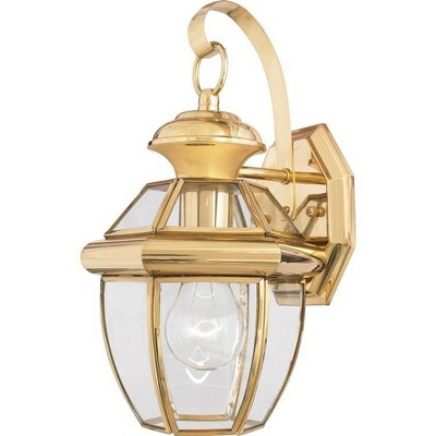 Medici Bronze 12-Inch Outdoor Wall Lantern with Clear Glass
