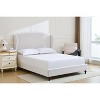 NicBex Minimalist Queen/King Size Wingback Upholstered Platform Bed Frame with 54" Tall Headboard,No Box Spring Needed,Easy Assembly,Ivory/Cream - 2 of 4