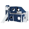 TIRAMISUBEST Twin/Full Size Loft Bed with Tent, Slide and Tower, Castle Style Wooden Loft Bedframe with Storage Staircase and Shelves - 4 of 4