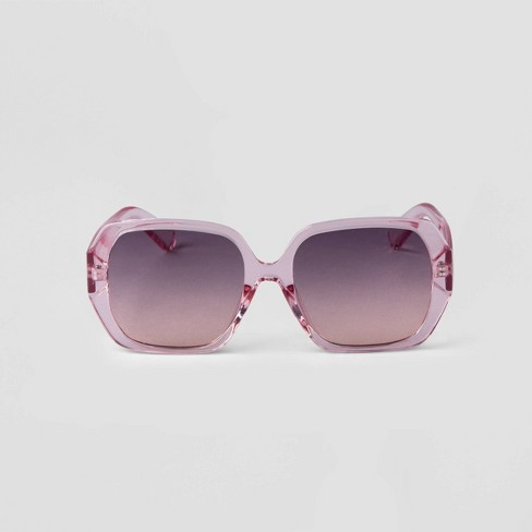 Women s Angular Butterfly Sunglasses A New Day Pink Target