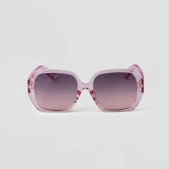 Women's Angular Butterfly Sunglasses - A New Day™ Pink