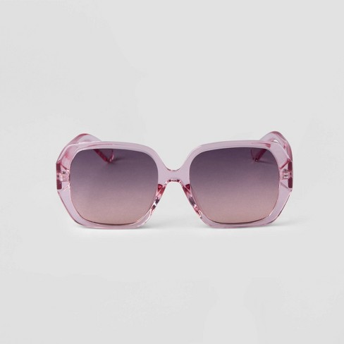 Women\'s Angular Butterfly Sunglasses - A New Day™ Pink : Target