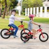 Costway 16"/18" LED Lighted Kids Bike with Adjustable Seat Coaster Brake Training Wheels Blue/Red/Pink - 4 of 4