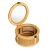 Storied Home Rattan and Bamboo Nestable Round Storage with Glass Lids, Natural, Set of 2 - 3 of 4