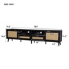 CAVINAS Rattan TV Stand for 85" TVs, 78.74" Farmhouse Media Console with 2 Storage Cabinets & Open Shelves,Entertainment Center for Living Room - 3 of 4