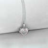 Girls' CZ Border Heart Sterling Silver Locket Necklace - In Season Jewelry - 4 of 4