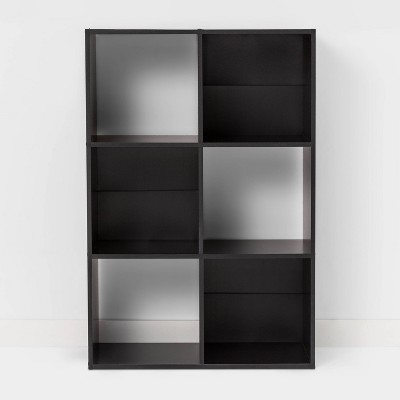 6 Cube Bookshelf Black - Room Essentials™