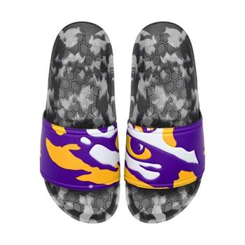 NCAA LSU Tigers Slydr Pro Black Sandals - Purple