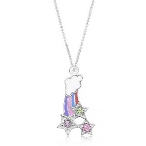 Chanteur Hypoallergenic Kids Jewelry Accessories Rainbow Star Crystal White Gold Palladium Plating Necklace Pendant - 1 of 1