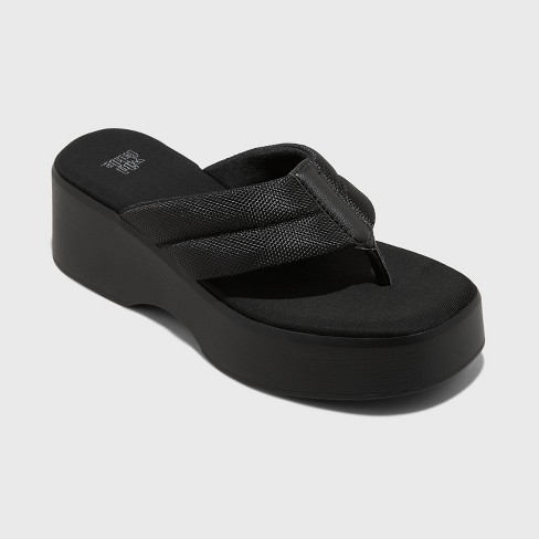 Women's Angela Platform Sandals - Wild Fable™ Black 9 : Target