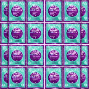 Allsett Health 25 Packs Instant Ice Cold Pack (6” x 5”) - Disposable Instant Ice Packs for Injuries | Cold Compress Ice Pack for Pain Relief, Green - 1 of 4