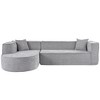 109.2" Chenille L-Shape Modular Sectional Sofa with Two Throw Pillows, High-Density Foam Filled - 4 of 4