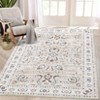 Washable Vintage Foral Rug Non Slip Low Pile Rug Soft Throw Floor Cover Foldable Indoor Carpet for Living Room Bedroom Playroom Nursery - 3 of 4