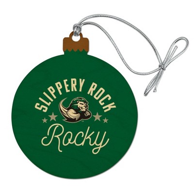 Slippery Rock The Rock Wood Christmas Tree Holiday Ornament