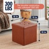 Ornavo Home Collapsible Tufted Faux Leather Square Coffee Table Storage Ottoman - 2 of 4