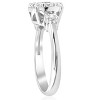 Pompeii3 1 1/4ct Round Diamond Engagement Ring Pave Halo 3-Stone White Gold Lab Created - 2 of 4