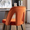 MAYEERTY Modern Contemporary Velvet Dining Chair - Nailheads, Gold-Tipped Black Metal Legs - 3 of 4