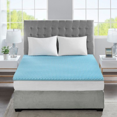 All Season Reversible Hypoallergenic 1.5 Cooling Gel Memory Foam Topper queen Blue Gel infused Comfort Support Target