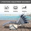 GlasFlength Patio Chaise Lounges Pool Chairs Set of 3 Adjustable Aluminum with Table All Weather for Deck Lawn Poolside, Blue, 70.08"*20"*33.66" - 2 of 4