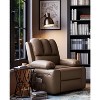 22'' Recliner Chai, Manual PU Leather Recliner with Cup Holders & Side Pockets, Ergonomic Design for Nursery, Living Room, Bedroom - 3 of 4