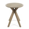 Lyngins Acacia Wood Outdoor Bistro Table, Round Slatted Patio Side Table with Cross Base, Round Patio End Tables - 4 of 4
