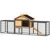 PawHut Rabbit Hutch Outdoor, 85" Large Bunny Cage with Steel Run, Removable Plastic Tray, Asphalt Roof, Ramp, for 2-3 Rabbits, Guinea Pigs - 3 of 4