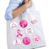 Big Dot of Happiness Pink Ribbon Buttons - Breast Cancer Awareness Support Badge - 3 inch Pinback Button - Set of 8 - 2 of 4