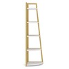Resenkos Bookshelf, Bookcase Standing Shelf Unts,5-Tier Corner Shelf, 70" Tall Corner Ladder Shelf Small Bookshelf,Gold & White - 4 of 4