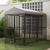 Large Outdoor Dog Kennel, Metal Dog Cage with Waterproof Roof, Rotating Feeding Bowl and Lock, for All Dog Breeds for Backyard - 3 of 4