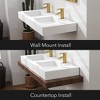 VANIRROR Wall Mount Bathroom Double Sink, 47.3x18.9" Solid Surface Floating Sink, Rectangle Modern Countertop Vessel Basin for Bathroom Vanity, White - 2 of 4