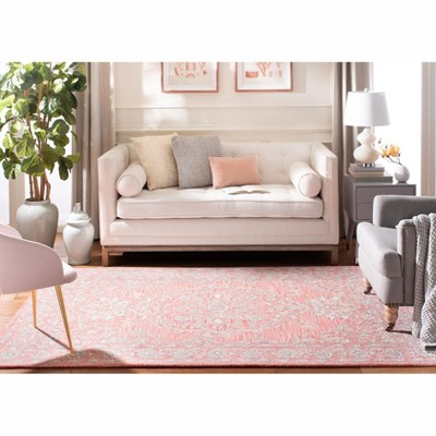Hand-Tufted Pink and Ivory Wool Rectangular Accent Rug
