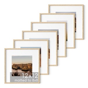 Haus and Hues Set of 6 Oak Wood Single Picture Frame with Plexiglass Cover - 1 of 4