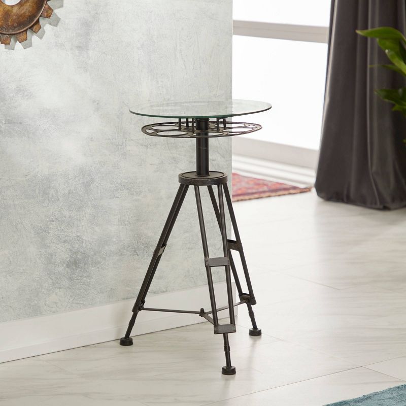 Eclectic Glass and Metal Accent Table Black - Olivia &#38; May, 3 of 8