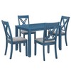 Rustic Minimalist Wood 5-Piece Dining Table Set with 4 X-Back Chairs-ModernLuxe - 4 of 4