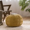 20''X 20''Round Pouf, Handcrafted Modern Design Ottomans Poufs, Ottomans Small For Living Room-Cuddlewood - 3 of 4