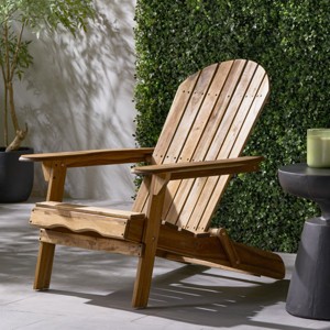 Foldable Acacia Wood Patio Accent Chair With Stackable Arm Rest,Slatted Seat And Back,Adirondack Chairs Folding,Patio Chair Outdoor -Maison Boucle - 1 of 4
