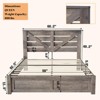 AMERLIFE Farmhouse Bed Frame with 49.2" Barn Door Headboard - 2 of 4