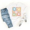 Simply Sage Market Women's Checkered Flowers And Smiley Short Sleeve Graphic Tee - 2 of 2