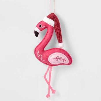 Fabric Flamingo with Hat Christmas Tree Ornament - Wondershop™