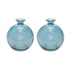 HomeRoots Set of Two Blue Glass Round Table Vase - 4 of 4