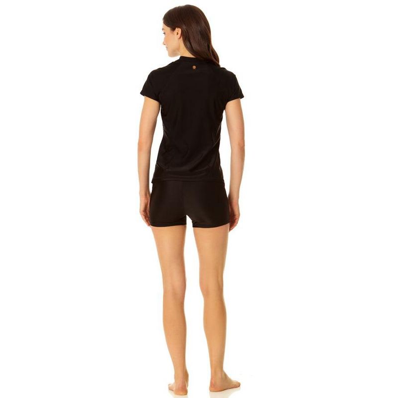 Coppersuit - Women's Short Sleeve Zip Front Rashguard Swimsuit Top, 5 of 7