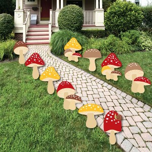 Big Dot of Happiness Wild Mushrooms - Mushroom Lawn Decorations - Outdoor Red Toadstool Decor and Party Yard Decorations - 10 Piece - 1 of 4