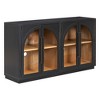 YOOCOZZ MDF 4-Door Arched Sideboard Buffet Cabinet with Glass Doors and Adjustable Shelves - 3 of 4
