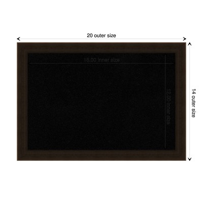Espresso Brown Wood Framed Black Cork Bulletin Board 23" x 17"