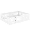 CAVINAS Twin Size Wood Montessori Bed,Modern Floor Bed with Heightened Safety Guardrails and Door,Toddler Bed for Bedroom - 4 of 4