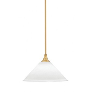 Toltec Lighting Any 1 - Light Pendant in  New Aged Brass with 12" White Muslin Shade - 1 of 1